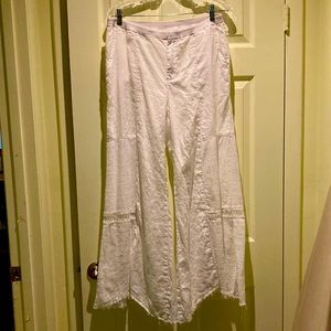 100%l Linen Swim Cover Up wide leg pants